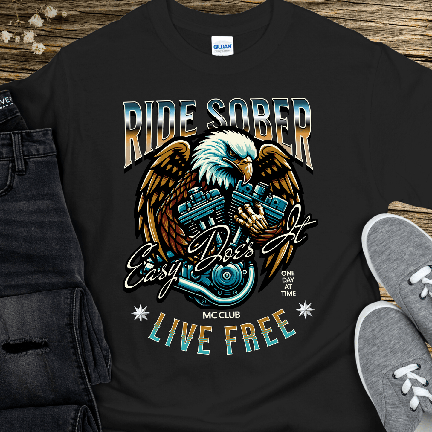 Recovery T-Shirt | Inspiring Sobriety | Ride Sober, Live Free