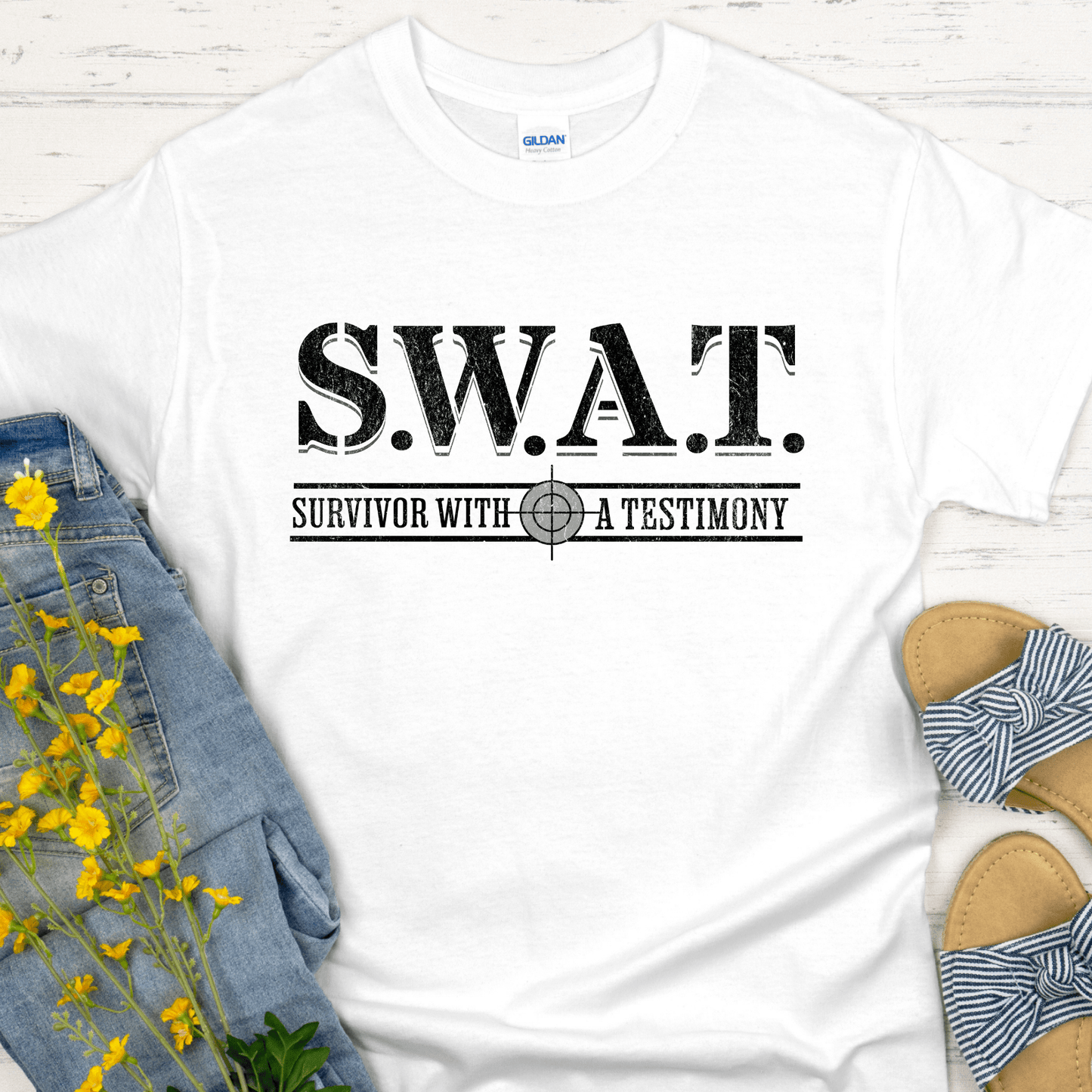 Recovery T-Shirt | Inspiring Sobriety | S.W.A.T. - Survivor With a Testimony