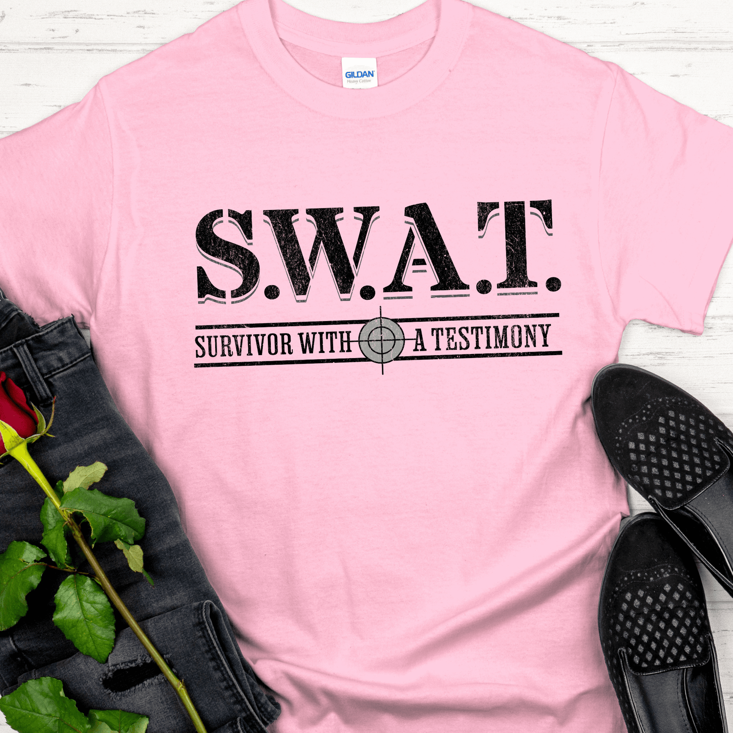 Recovery T-Shirt | Inspiring Sobriety | S.W.A.T. - Survivor With a Testimony