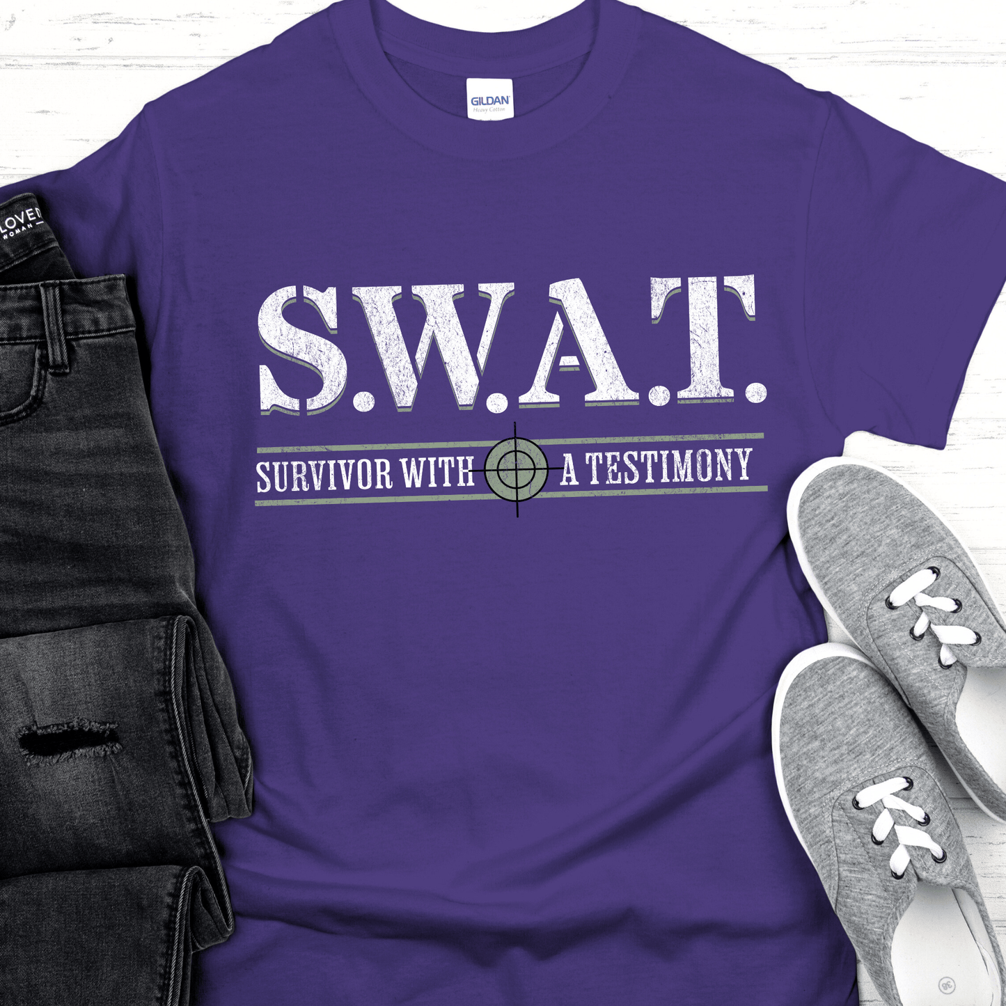 Recovery T-Shirt | Inspiring Sobriety | S.W.A.T. - Survivor With a Testimony