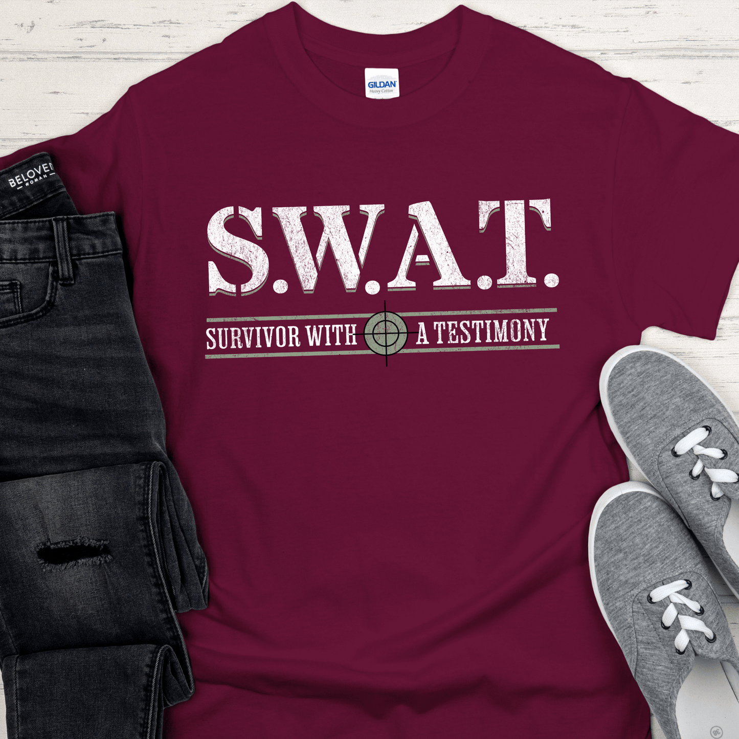 Recovery T-Shirt | Inspiring Sobriety | S.W.A.T. - Survivor With a Testimony