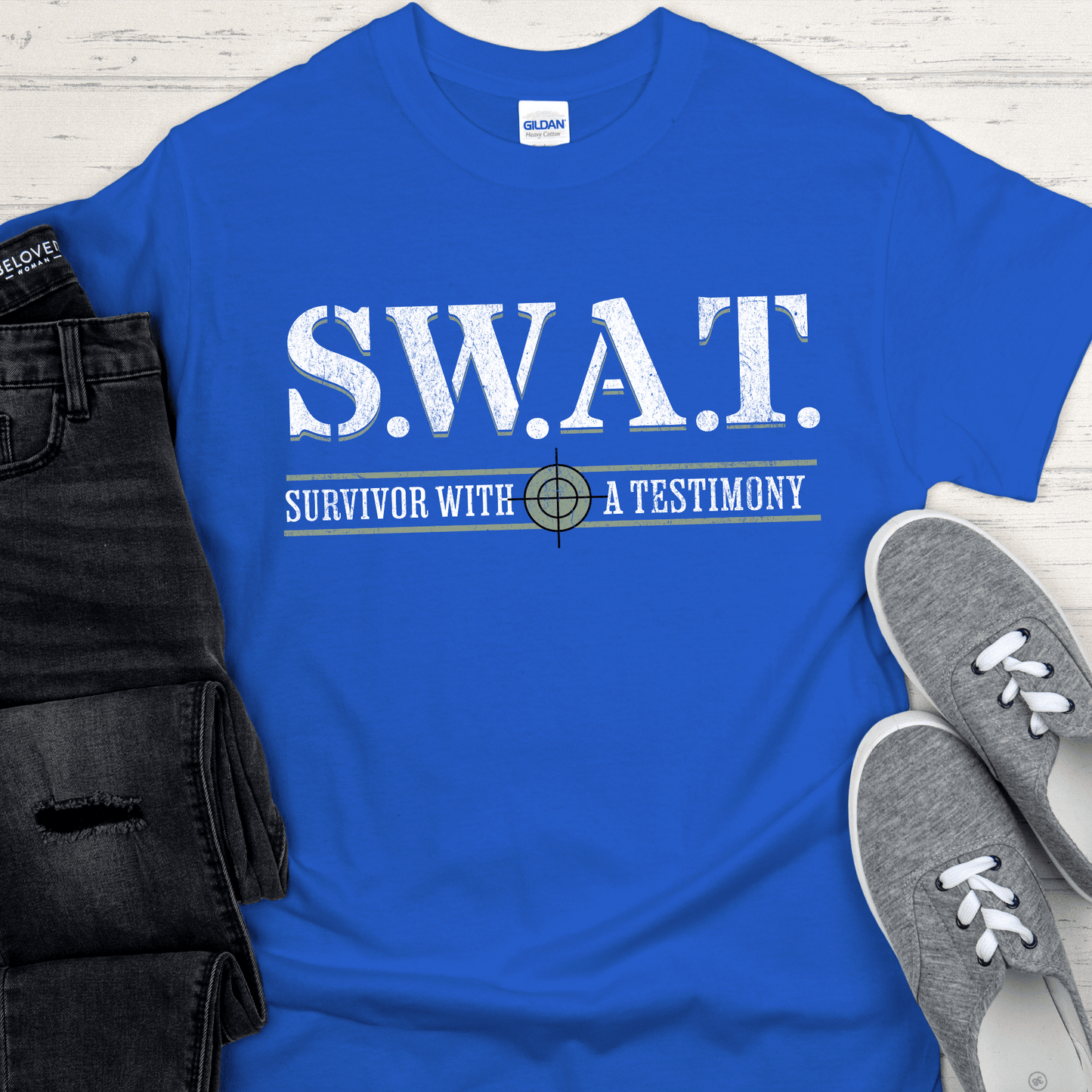 Recovery T-Shirt | Inspiring Sobriety | S.W.A.T. - Survivor With a Testimony
