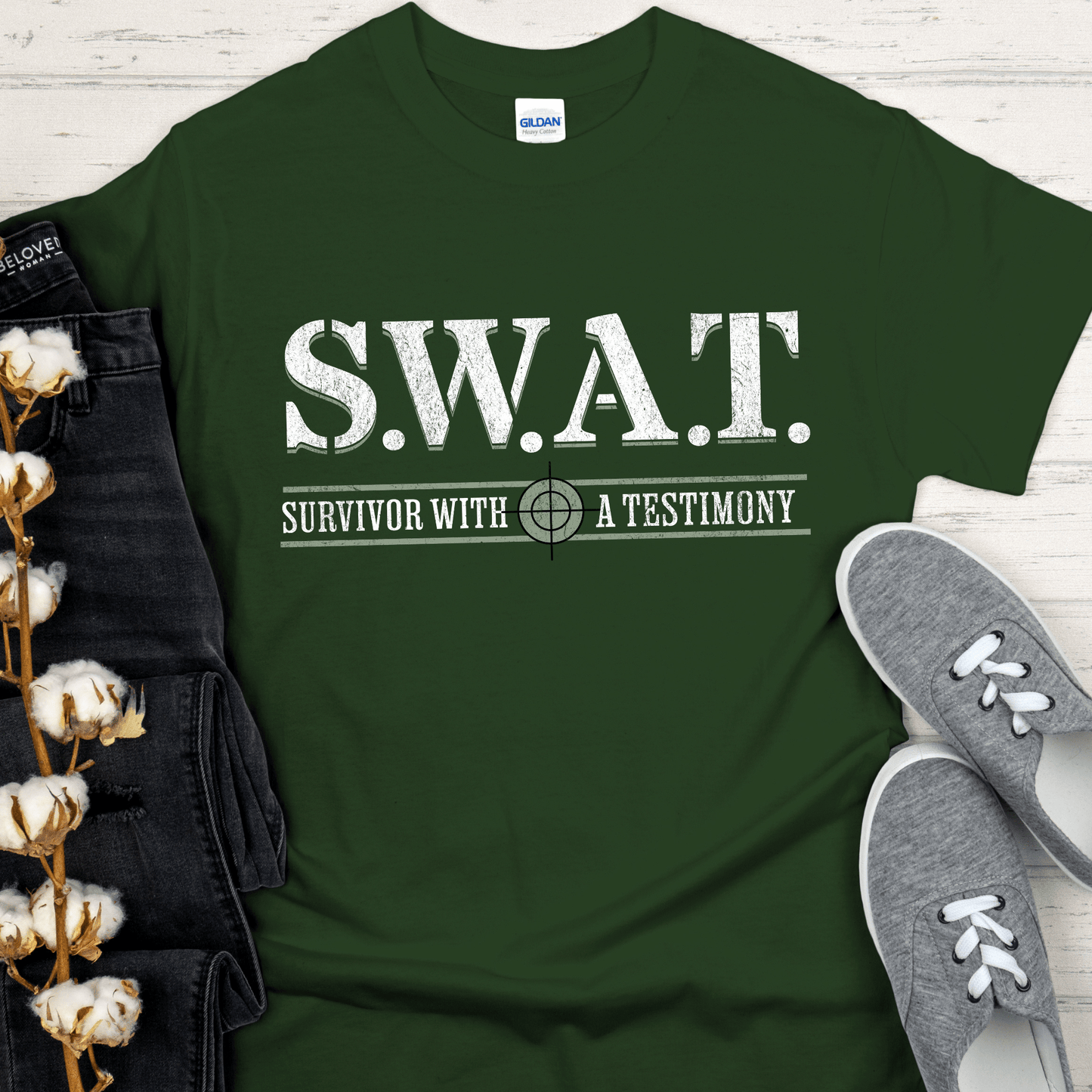 Recovery T-Shirt | Inspiring Sobriety | S.W.A.T. - Survivor With a Testimony