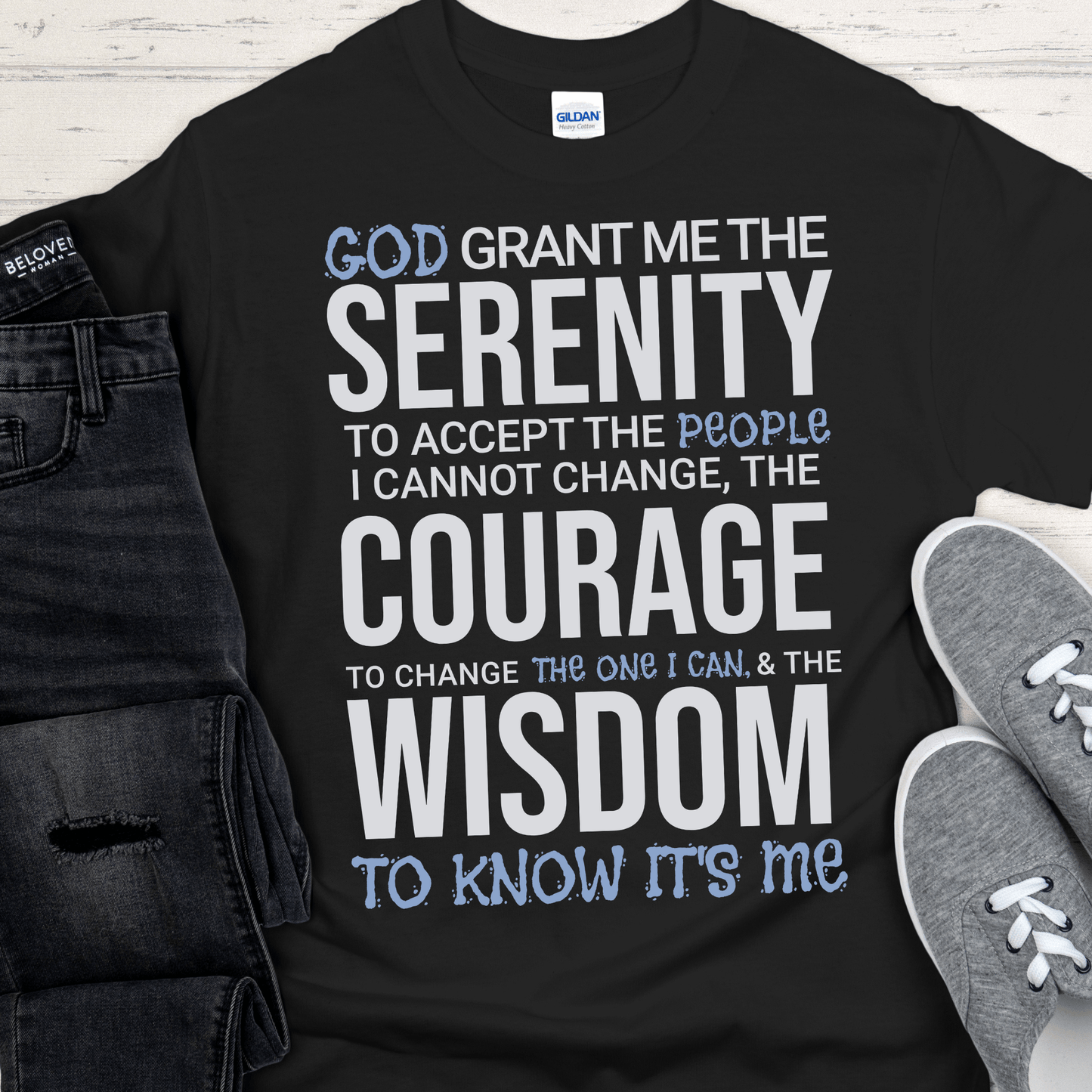 Recovery T-Shirt | Inspiring Sobriety | Serenity Prayer w/ a Twist