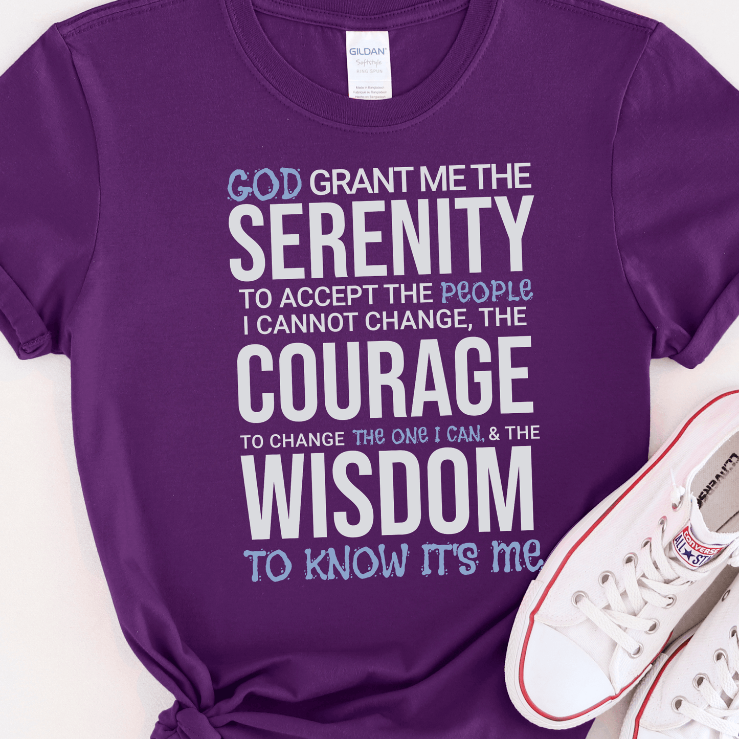 Recovery T-Shirt | Inspiring Sobriety | Serenity Prayer w/ a Twist