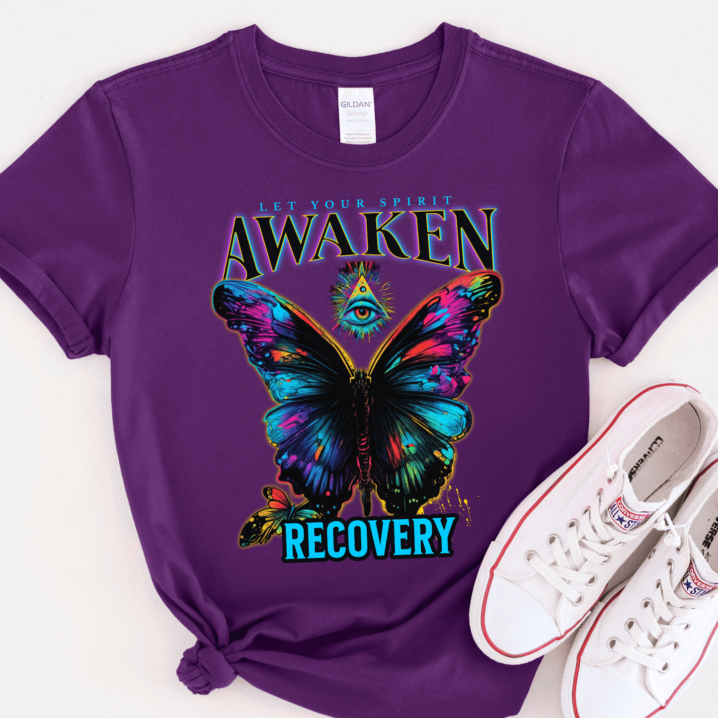 Recovery T-Shirt | Inspiring Sobriety | Spirit Awaken Butterfly