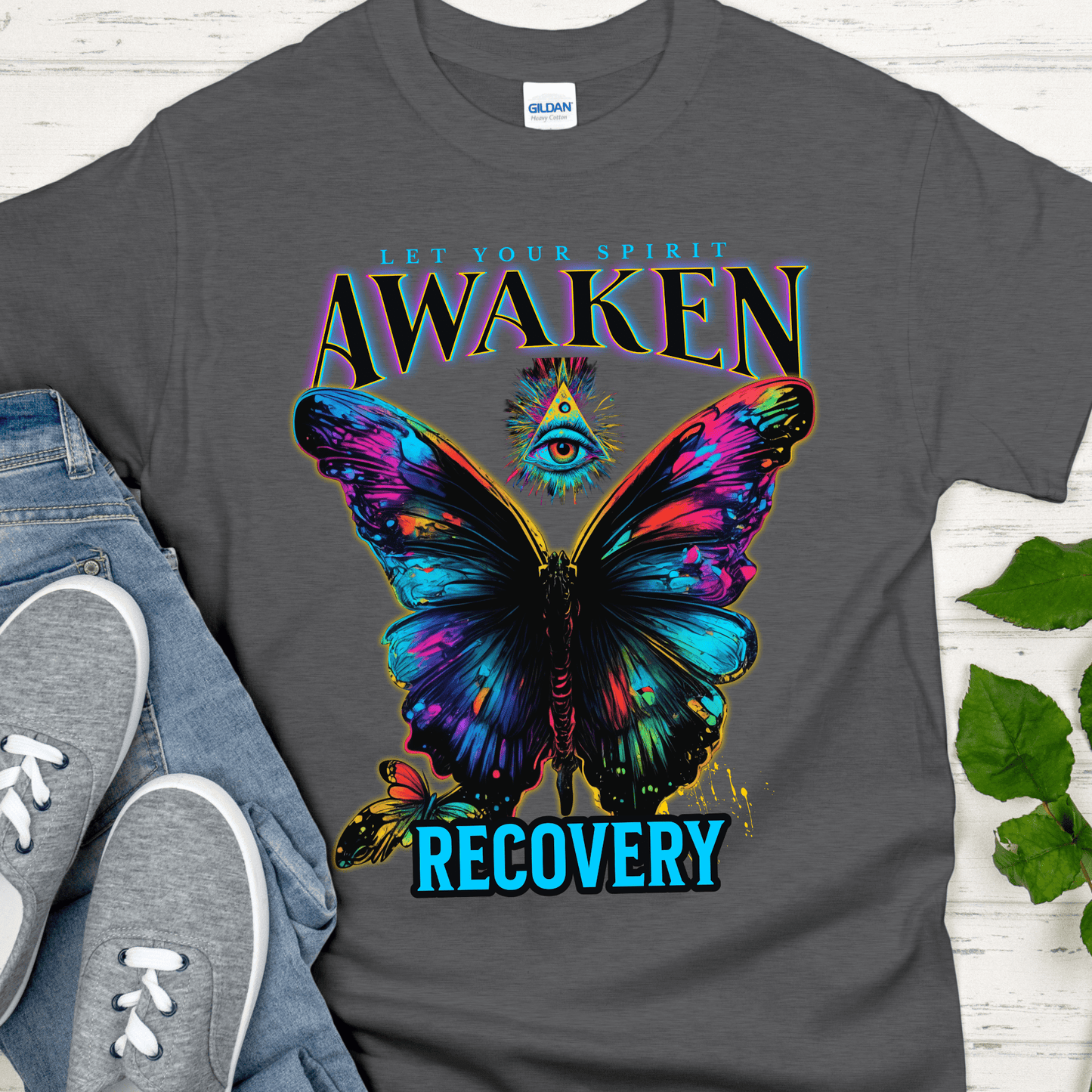 Recovery T-Shirt | Inspiring Sobriety | Spirit Awaken Butterfly