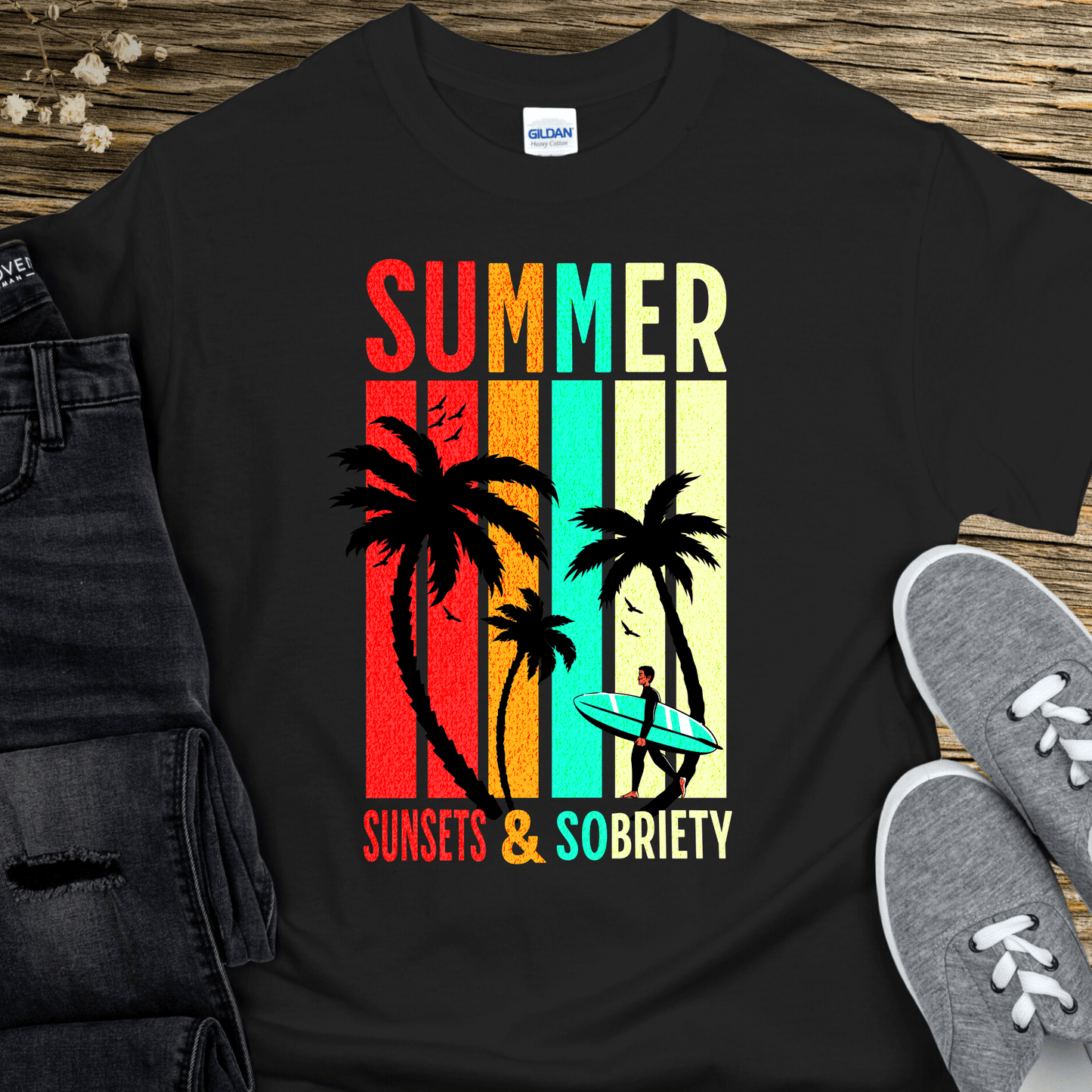 Recovery T-Shirt | Inspiring Sobriety | Summer Sunsets & Sobriety