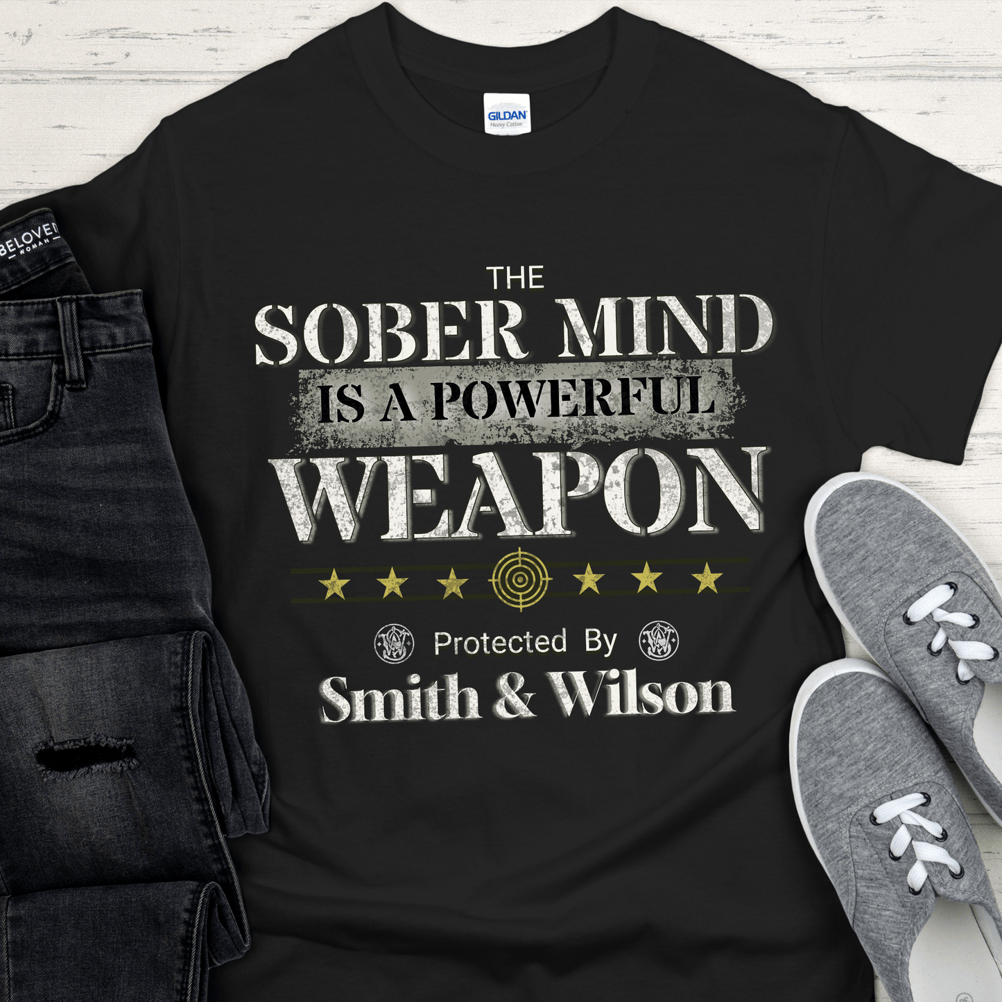 Recovery T-Shirt | Inspiring Sobriety | The Sober Mind Is a Powerful Weapon