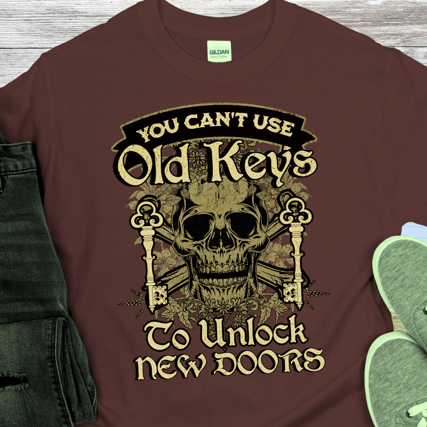 Recovery T-Shirt | Inspiring Sobriety | You Can't Use Old Keys To Unlock New Doors