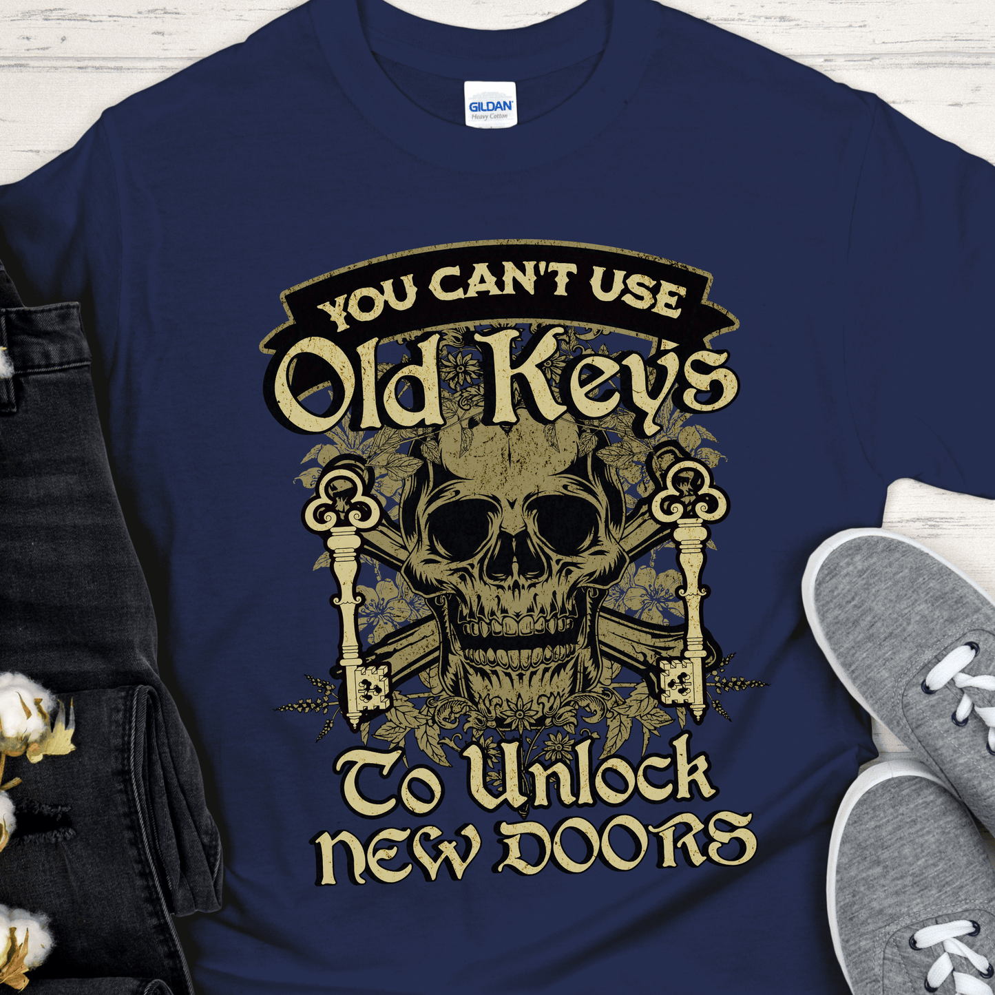Recovery T-Shirt | Inspiring Sobriety | You Can't Use Old Keys To Unlock New Doors