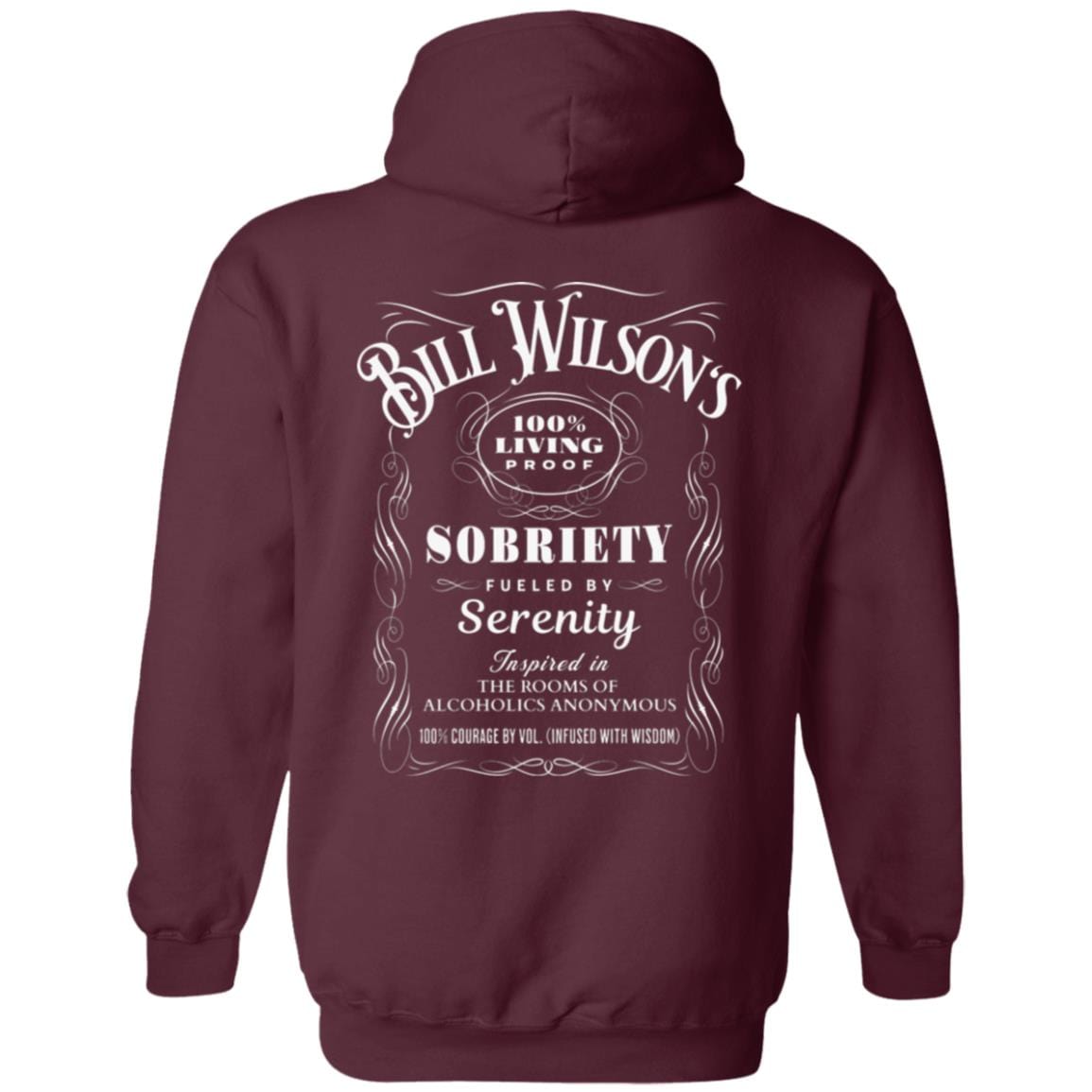 Recovery Zip Hoodie | Inspiring Sobriety | Bill Wilson's 100% Living Proof Sobriety