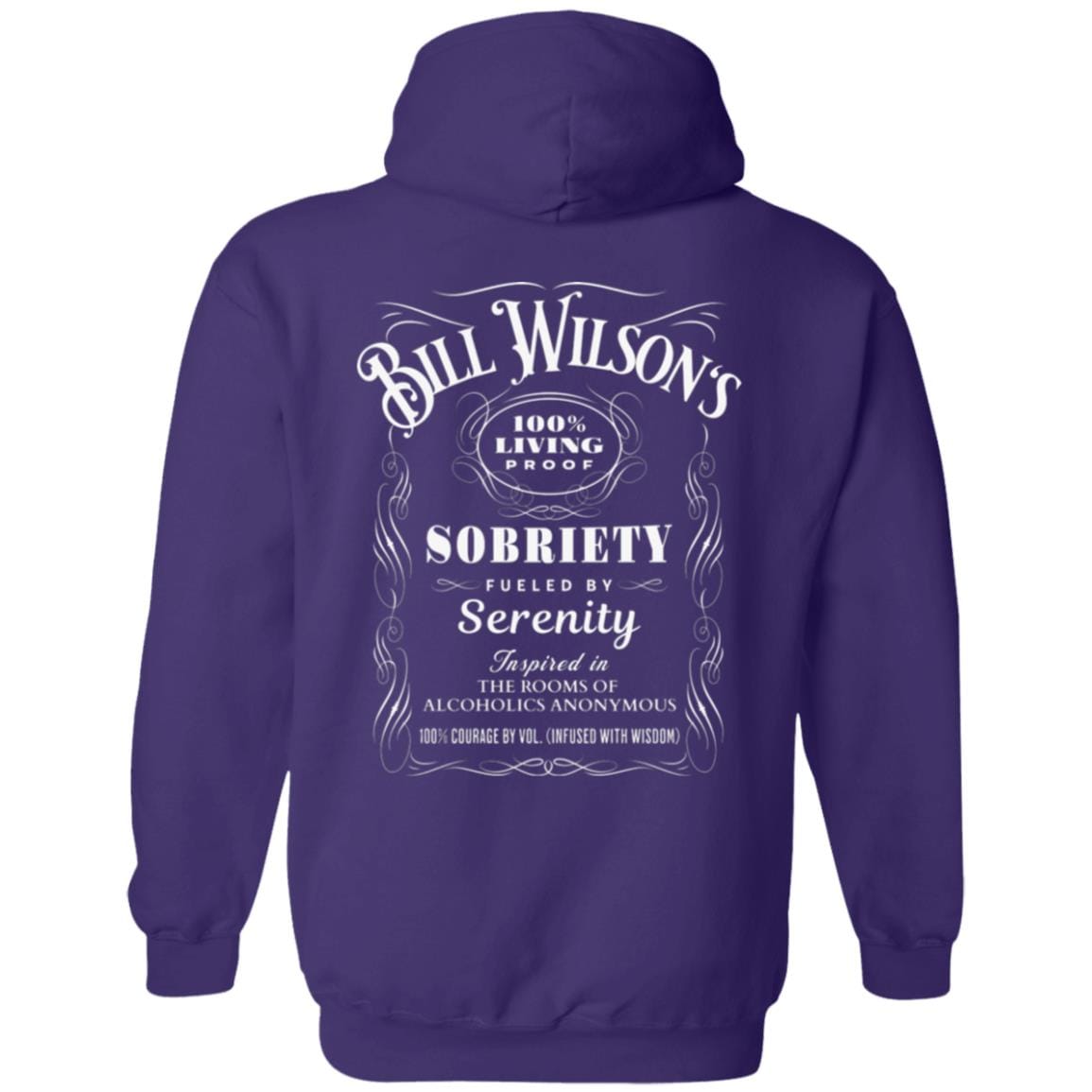 Recovery Zip Hoodie | Inspiring Sobriety | Bill Wilson's 100% Living Proof Sobriety