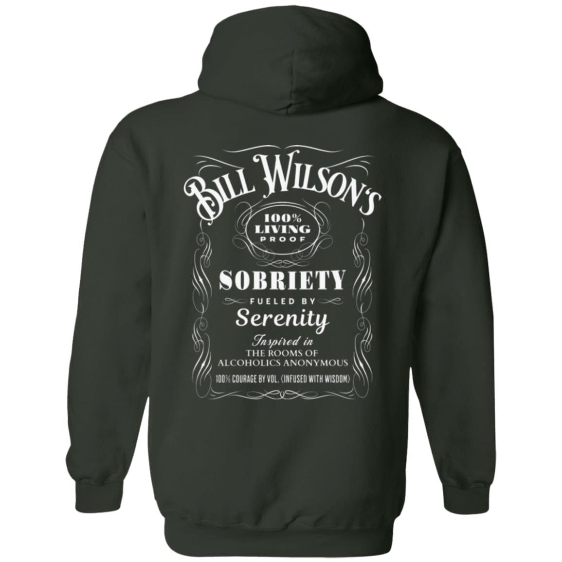Recovery Zip Hoodie | Inspiring Sobriety | Bill Wilson's 100% Living Proof Sobriety