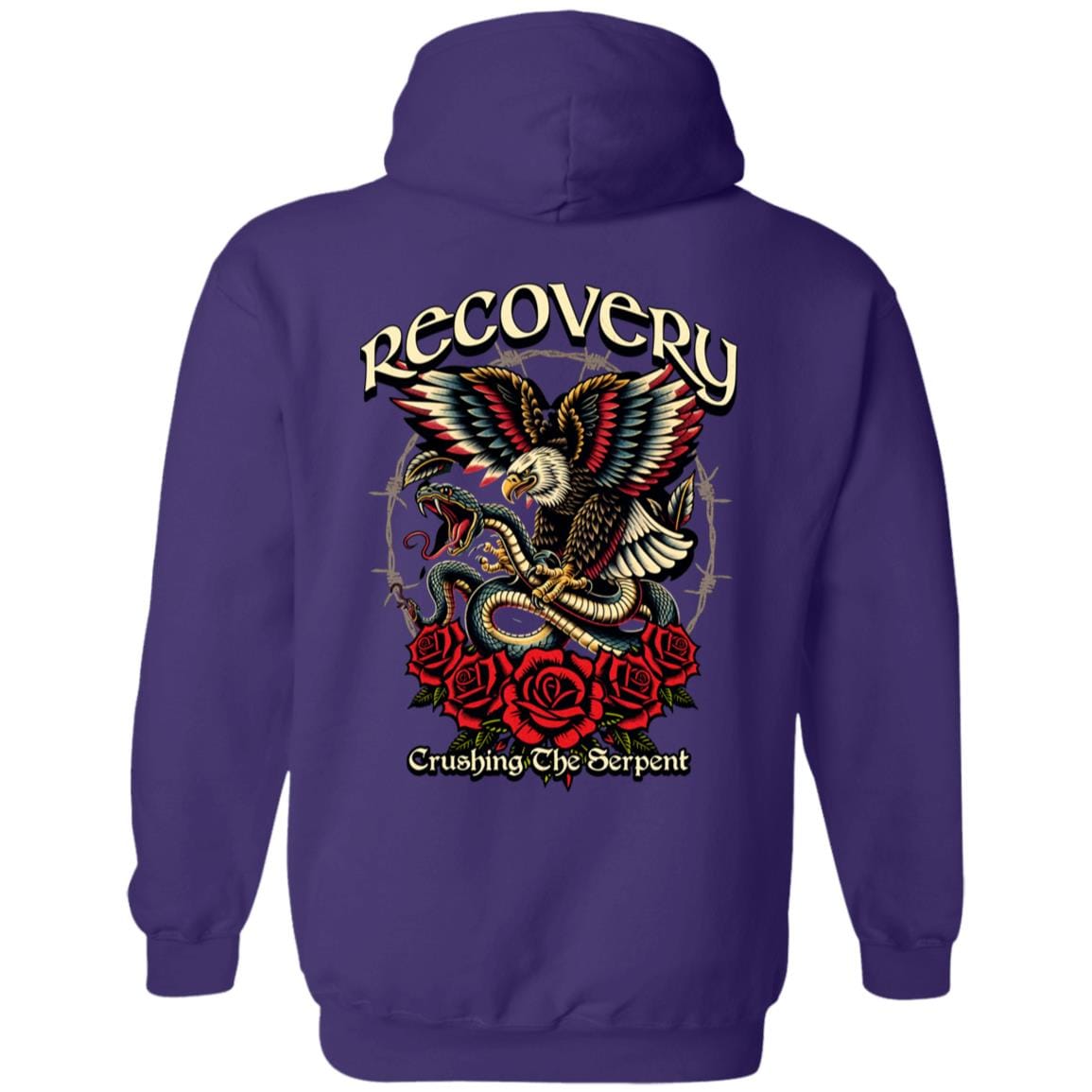 Recovery Zip Hoodie | Inspiring Sobriety | Recovery - Crushing The Serpent