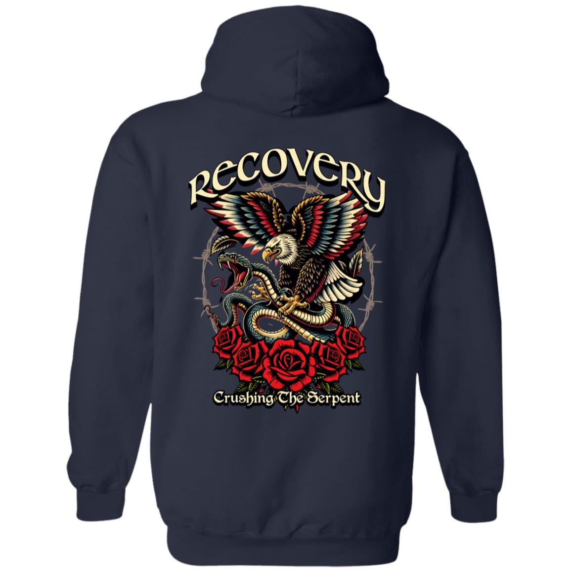 Recovery Zip Hoodie | Inspiring Sobriety | Recovery - Crushing The Serpent