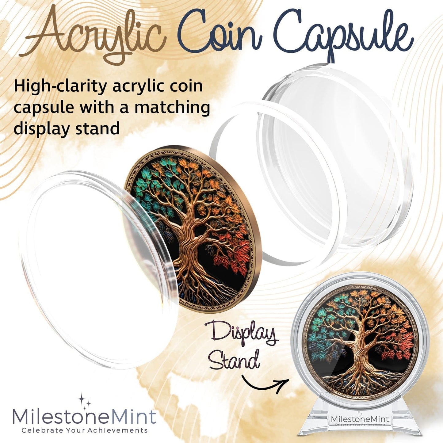 Tree of Life Affirmation Sobriety Coin Gift Set - Multicolor