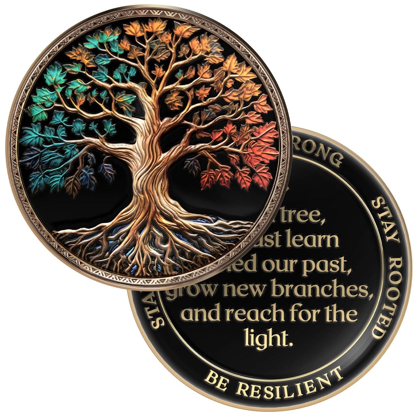 Tree of Life Affirmation Sobriety Coin Gift Set - Multicolor