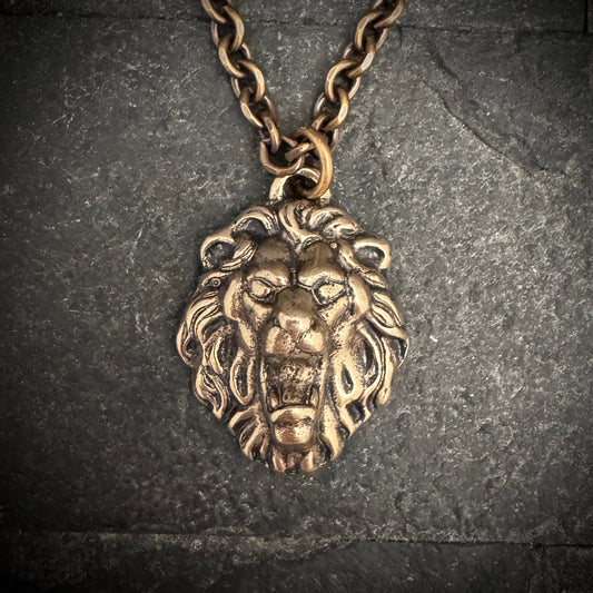 Vintage Bronze Lion Pendant | Inspiring Sobriety and Johnny LTD