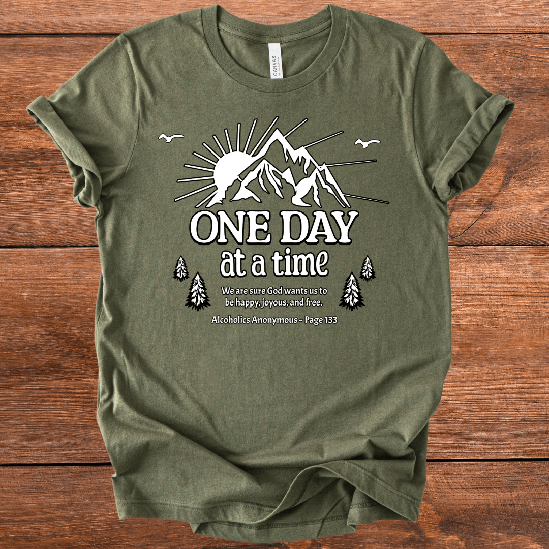 Vintage Recovery T-Shirt | Inspiring Sobriety | One Day at a Time