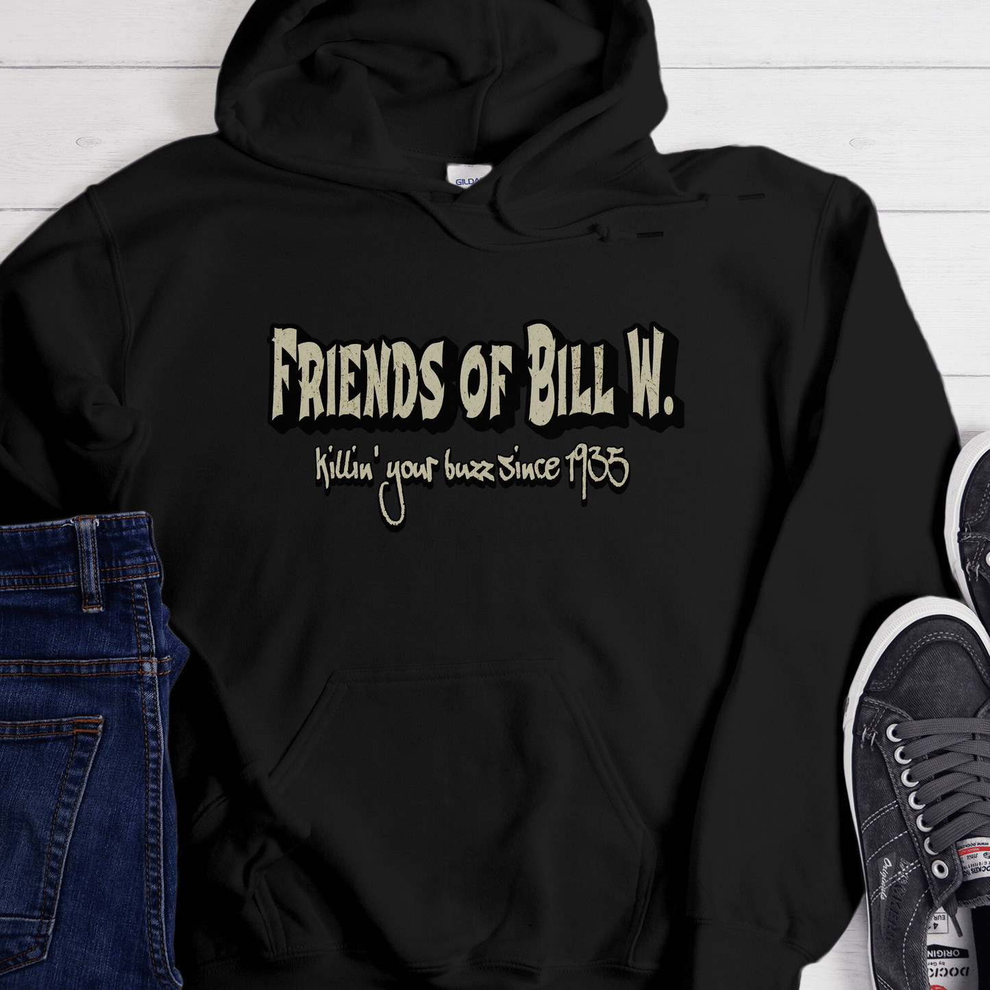 AA Recovery Unisex Hoodie | Inspiring Sobriety | Friends of Bill W. - Killin' Your Buzz Since 1935