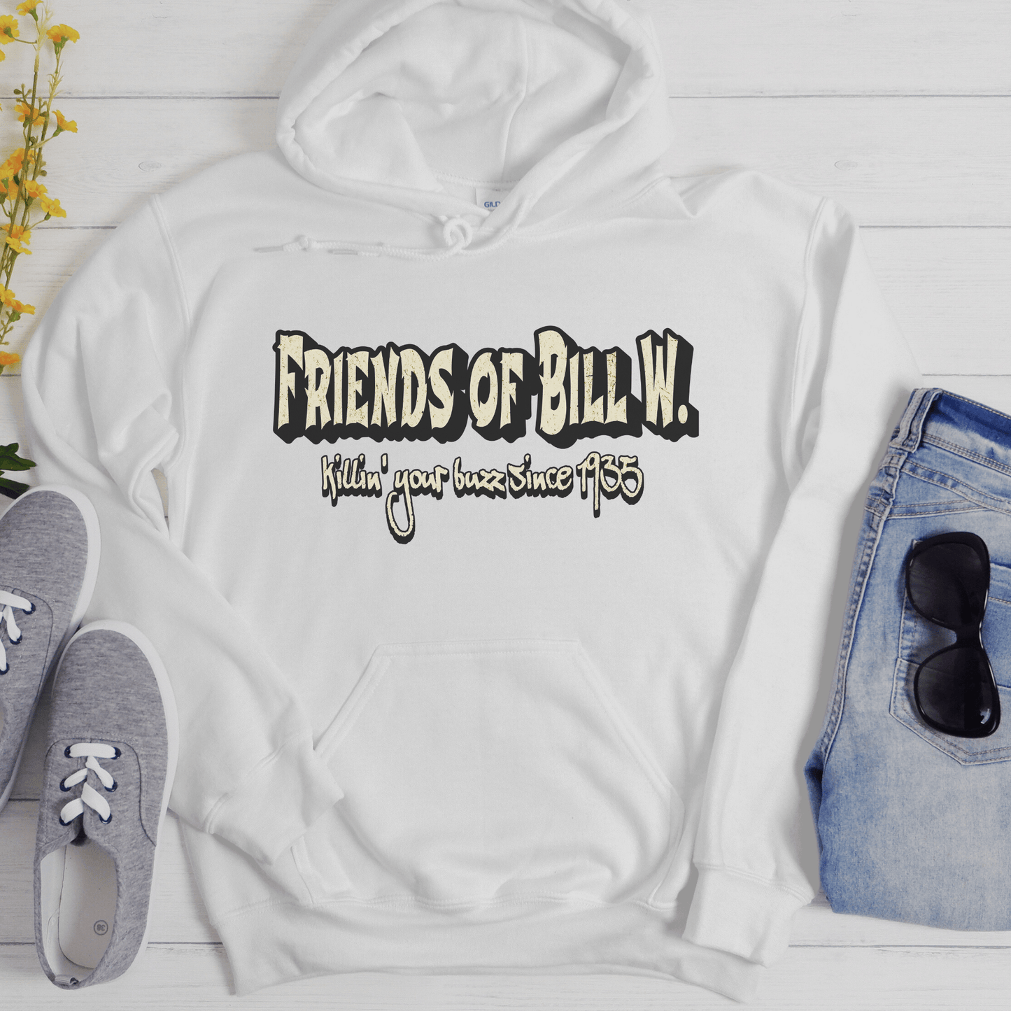 AA Recovery Unisex Hoodie | Inspiring Sobriety | Friends of Bill W. - Killin' Your Buzz Since 1935