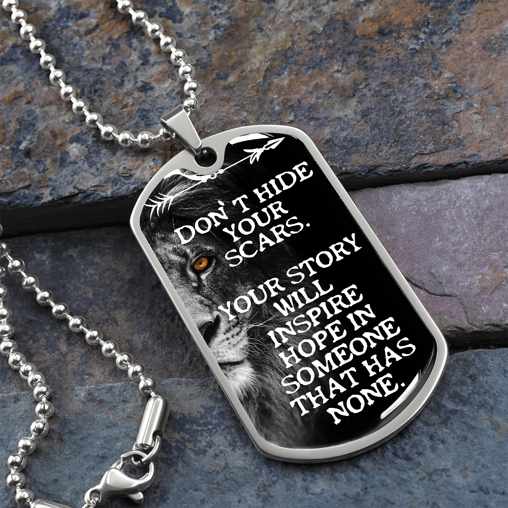 Custom Recovery Dog Tag Inspiring Sobriety Don t Hide Your Scars