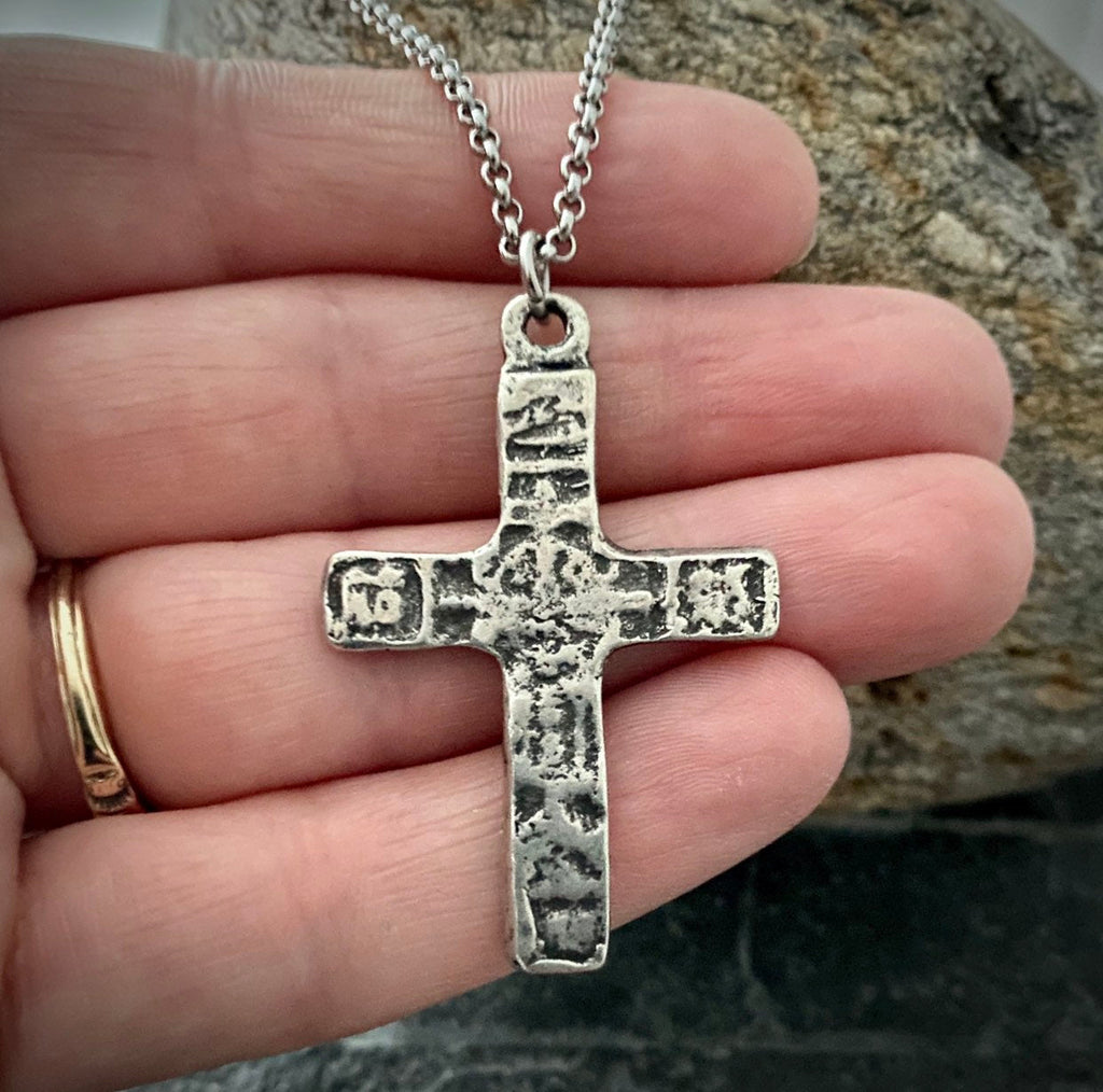 Ancient Medieval Pewter Cross Necklace | Inspiring Sobriety
