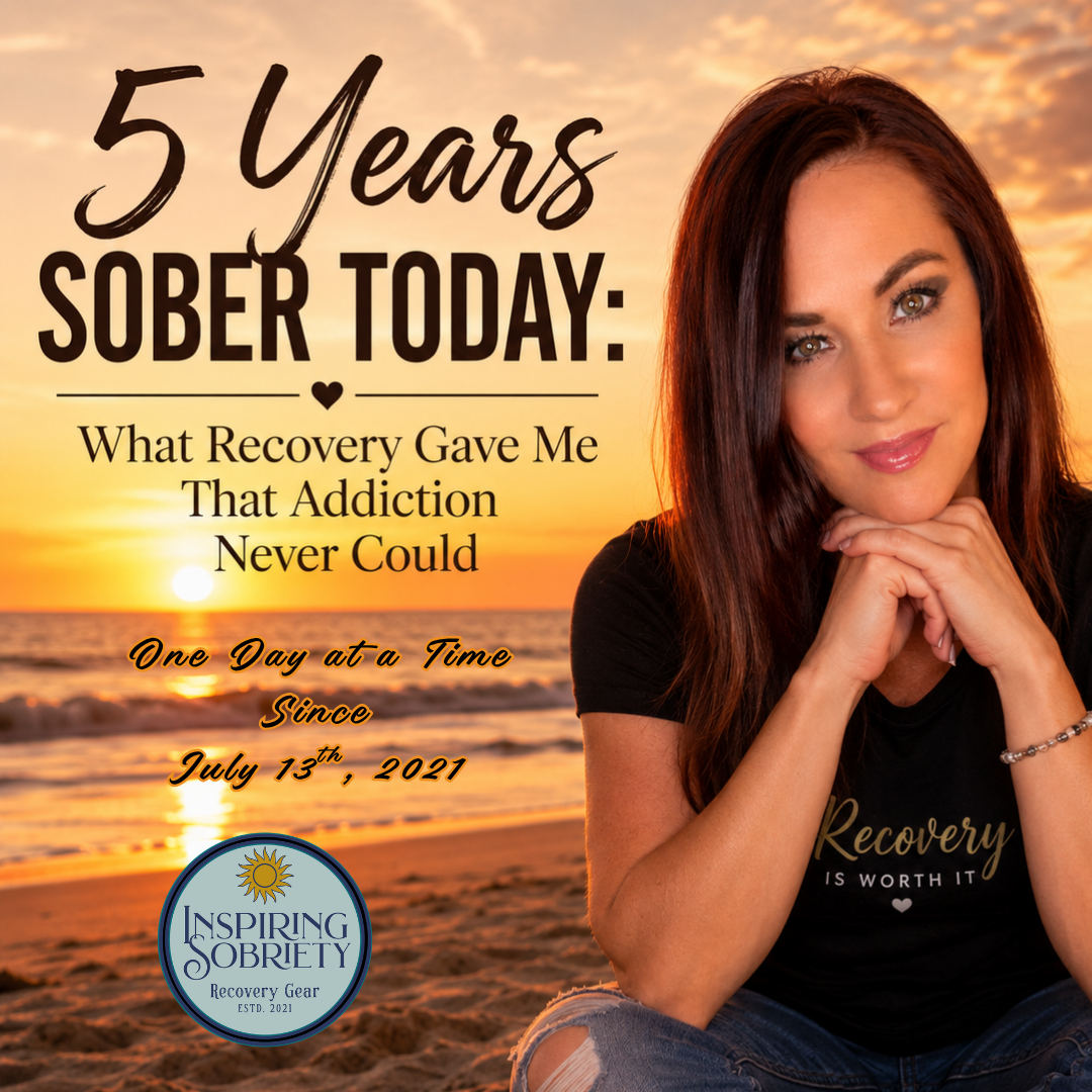 Jennifer Oram Inspiring Sobriety 5 years sober soberversary july 13th, 2021
