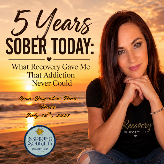 Jennifer Oram Inspiring Sobriety 5 years sober soberversary july 13th, 2021