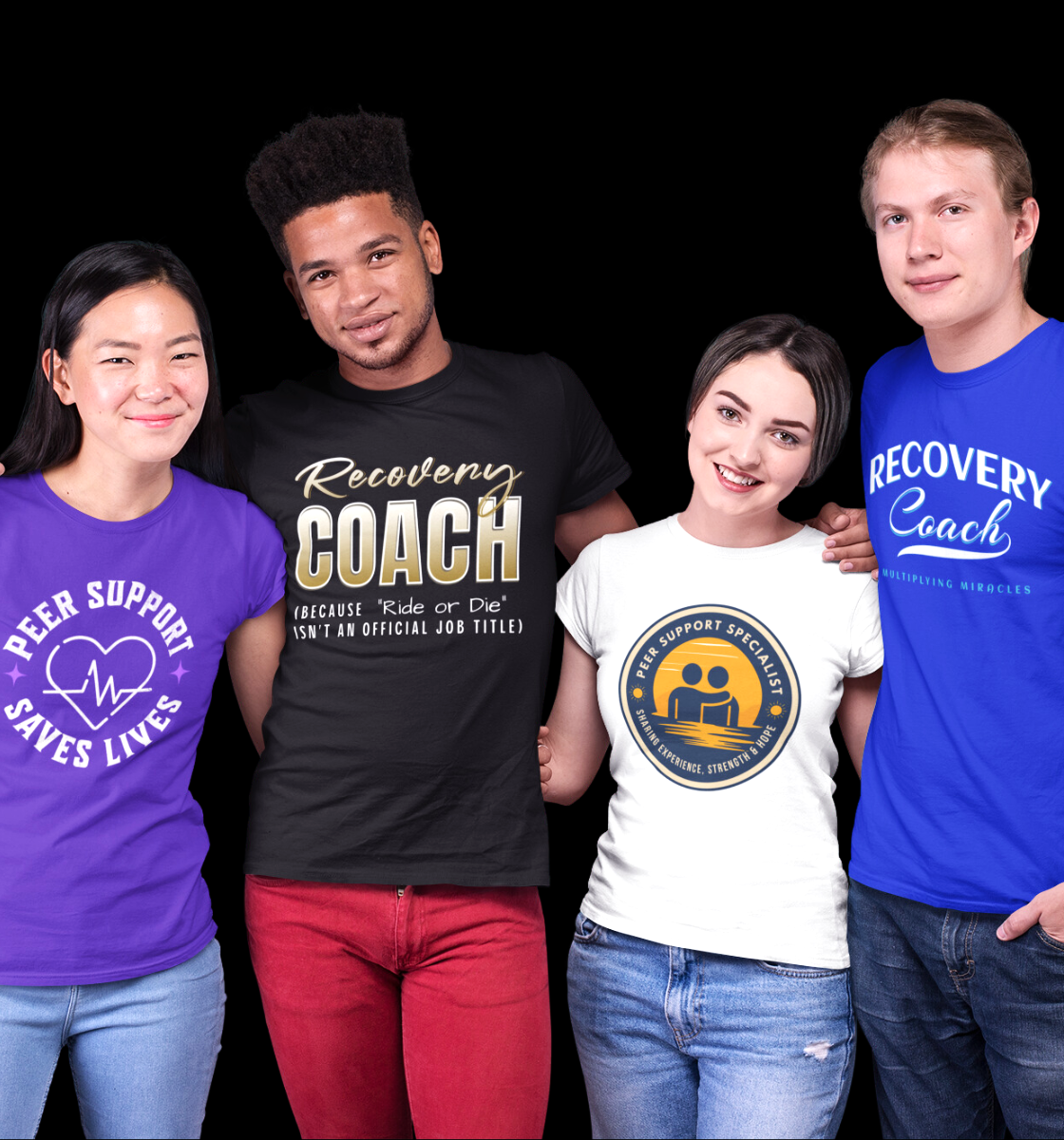 Peer Support Specialist and Recovery Coach Apparel By Inspiring Sobriety
