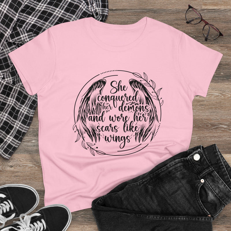 Womens Recovery T-Shirt | Inspiring Sobriety |  She Conquered Her Demons