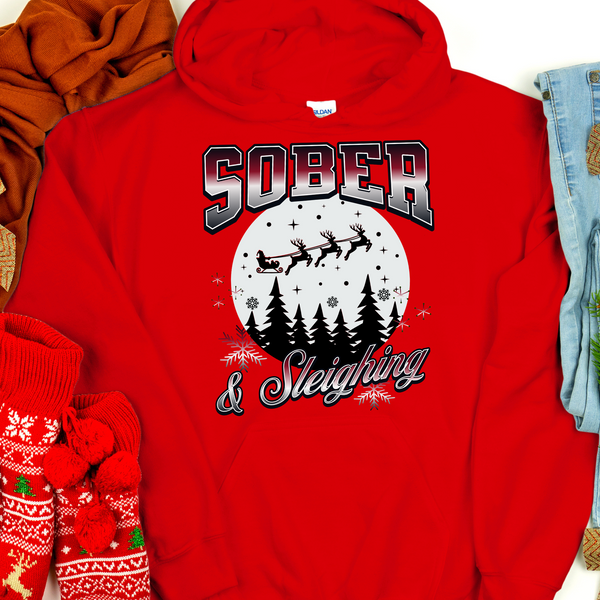 Christmas Recovery Hoodie | Inspiring Sobriety |  Sober & Sleighing