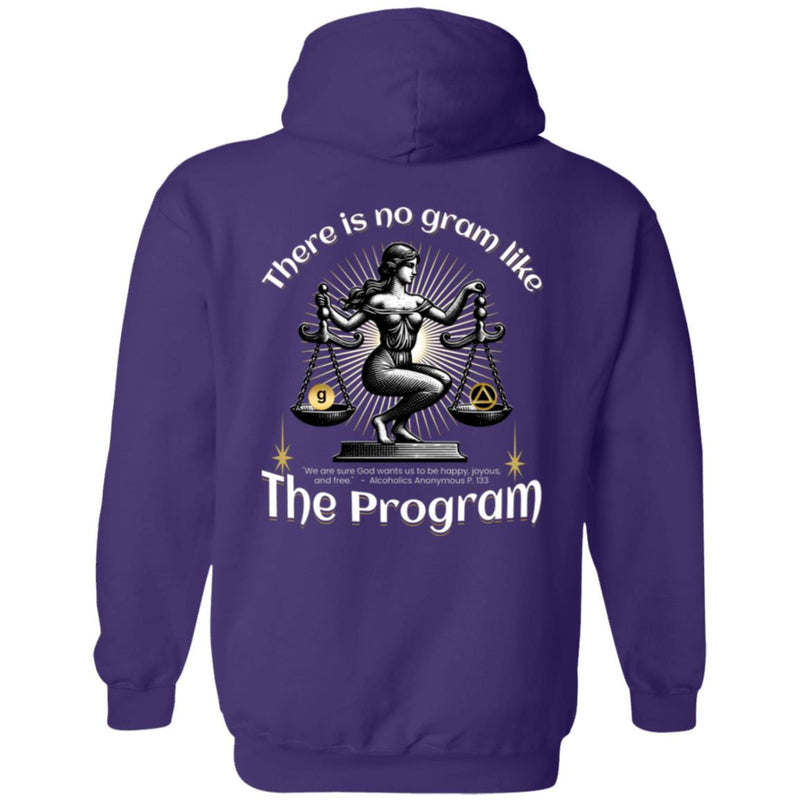 purple AA Recovery Zip Hoodie  | Inspiring Sobriety |  There's No Gram Like The Program