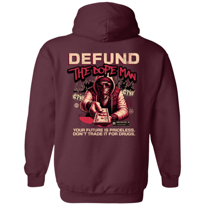 maroon Recovery Zip Hoodie  | Inspiring Sobriety |  Defund The Dope Man