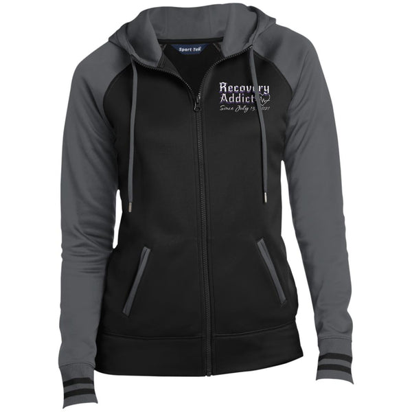 Custom Womens Recovery Sport-Wick® Full-Zip Hooded Jacket | Inspiring Sobriety |  Recovery Addict