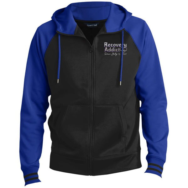 Custom Mens Recovery Sport-Wick® Full-Zip Hooded Jacket | Inspiring Sobriety |  Recovery Addict