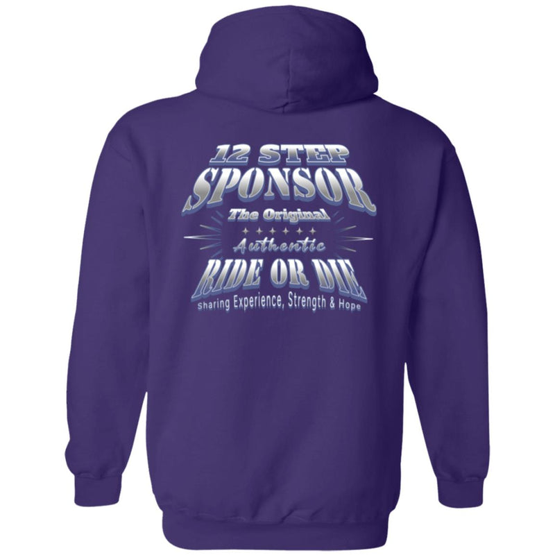 purple AA NA  Recovery Zip Hoodie  | Inspiring Sobriety |  12 Step Sponsor (Ride or Die)