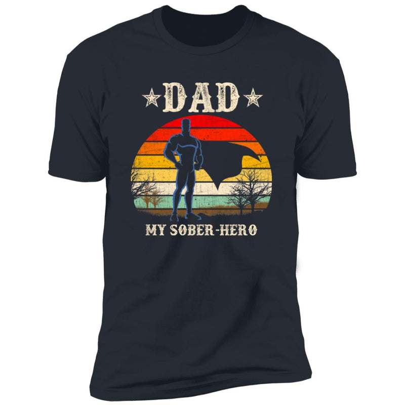 dark navy Mens Recovery T-Shirt | Inspiring Sobriety | Dad You're My Sober-Hero