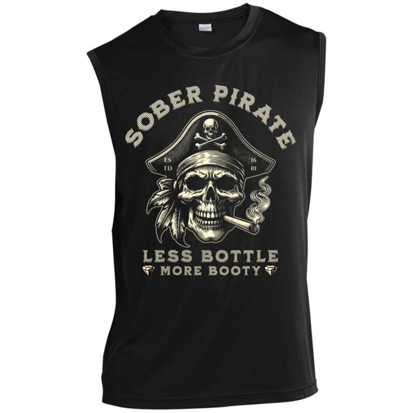 black Custom Mens Recovery Tank | Inspiring Sobriety |  Sober Pirate - Less Bottle More Booty