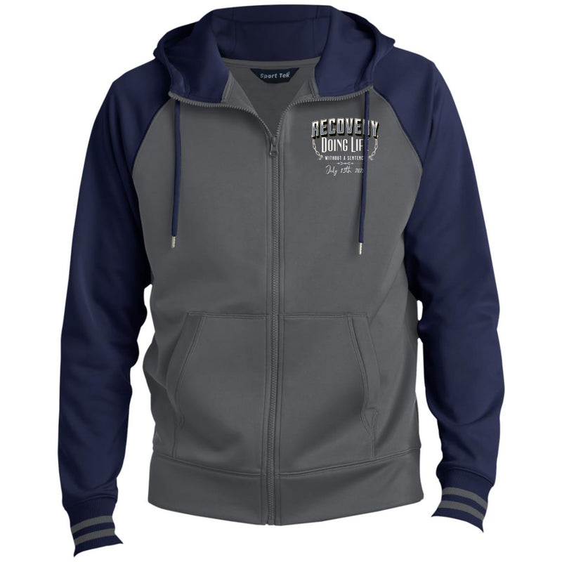 Custom Mens Recovery Sport-Wick® Full-Zip Hooded Jacket | Inspiring Sobriety |  Recovery - Doing Life Without a Sentence