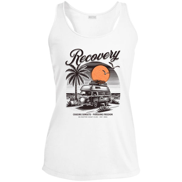 Custom Womens Recovery Tank | Inspiring Sobriety |  Chasing Sunsets, Pursuing Freedom