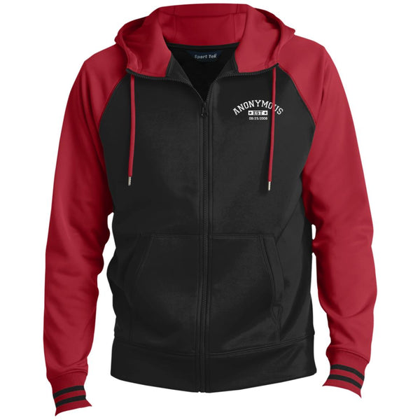 Custom Mens Recovery Sport-Wick® Full-Zip Hooded Jacket | Inspiring Sobriety |  Anonymous Est.