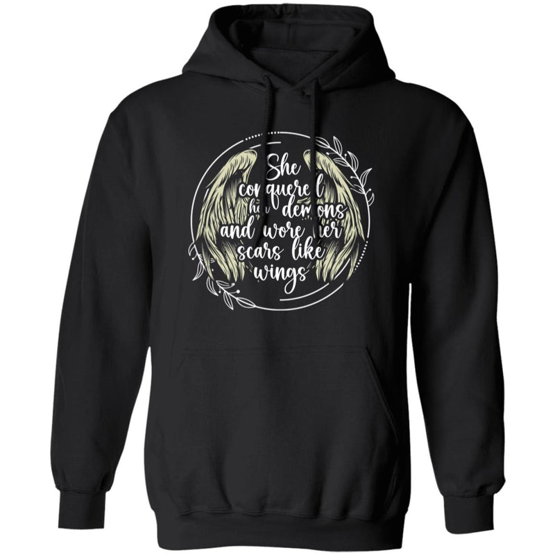 Recovery Hoodie | Inspiring Sobriety |  She Conquered Her Demons and Wore Her Scars Like Wings
