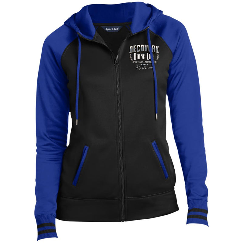 Custom Womens Recovery Sport-Wick® Full-Zip Hooded Jacket | Inspiring Sobriety |   Recovery - Doing Life Without a Sentence