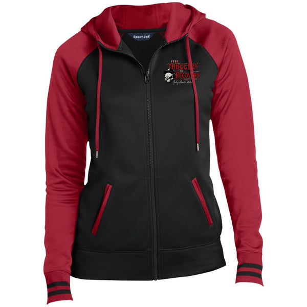 Custom Womens Recovery Sport-Wick® Full-Zip Hooded Jacket | Inspiring Sobriety |   Thuggery To Recovery