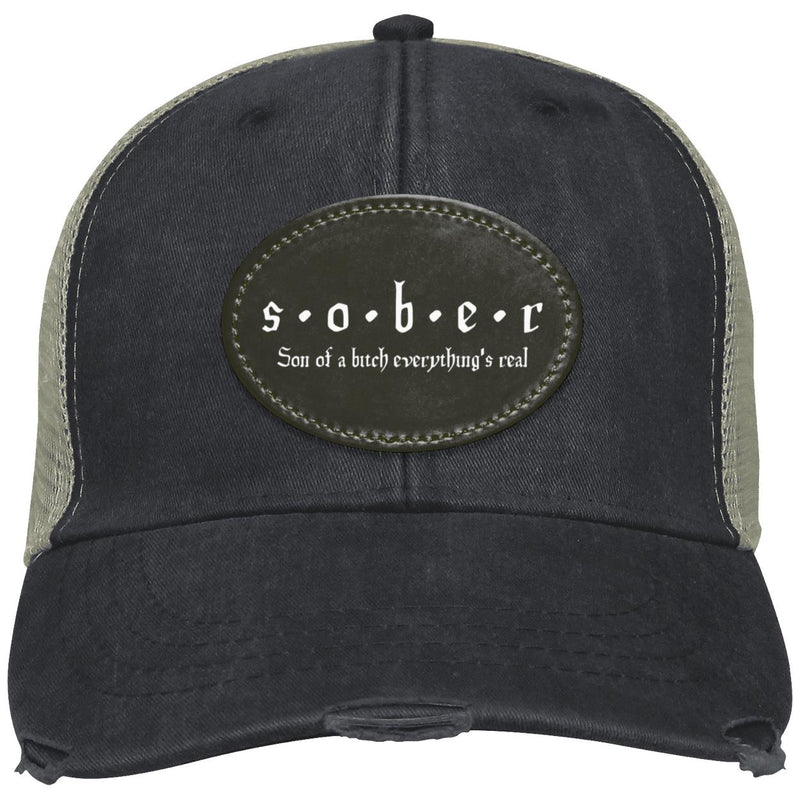 Recovery Distressed Hat | Inspiring Sobriety |  S.O.B.E.R.