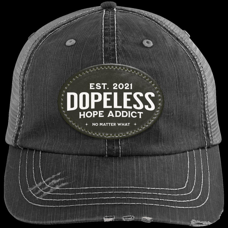 Custom Recovery Distressed Hat | Inspiring Sobriety |  Dopeless Hope Addict Est. (Year)