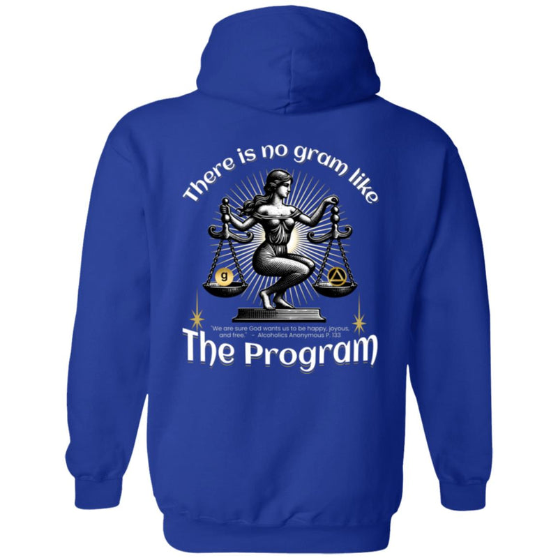 royal blue AA Recovery Zip Hoodie  | Inspiring Sobriety |  There's No Gram Like The Program