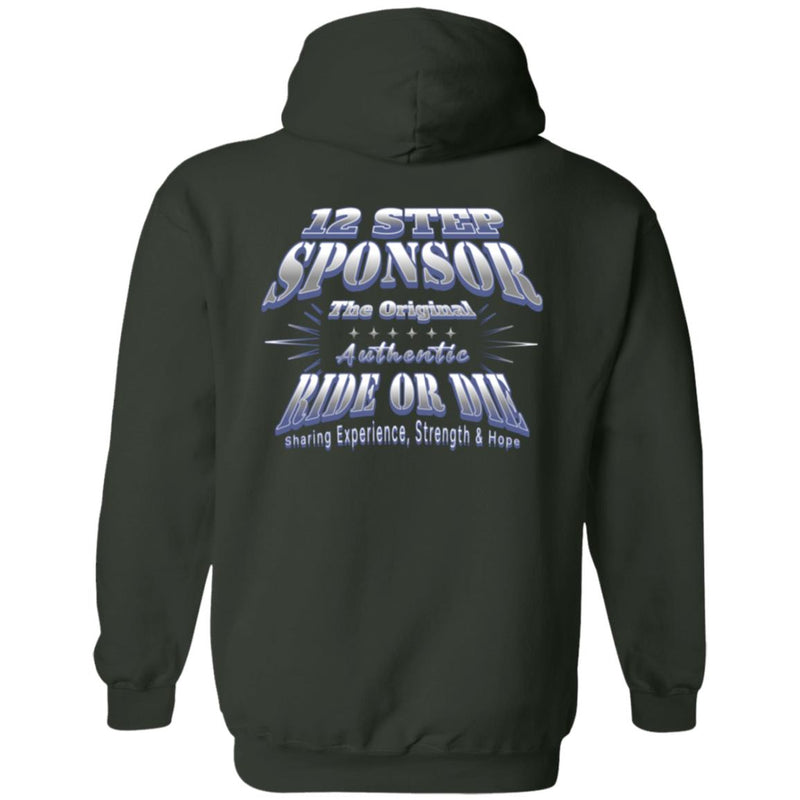 green AA NA  Recovery Zip Hoodie  | Inspiring Sobriety |  12 Step Sponsor (Ride or Die)